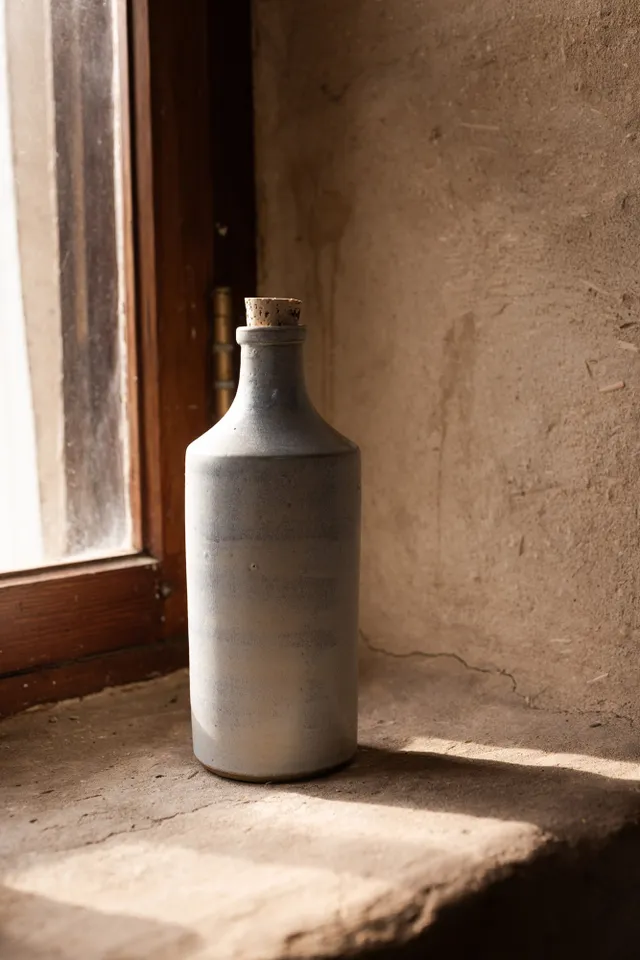 Organic Olive Oil in Handmade Ceramic Bottle